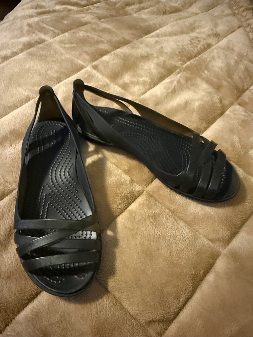CROCS Isabella Jelly Women's Black Slingback Flat Sandals